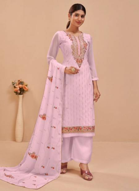 Light Pink Colour Alizeh Murad 6 Heavy Festive Wear Designer Georgette Salwar Suit Collection 2041